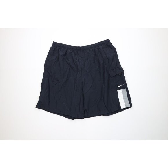Vintage 90s Y2K Nike Mens 2XL Faded Travis Scott Mini Swoosh Lined Cargo Shorts - Picture 1 of 13